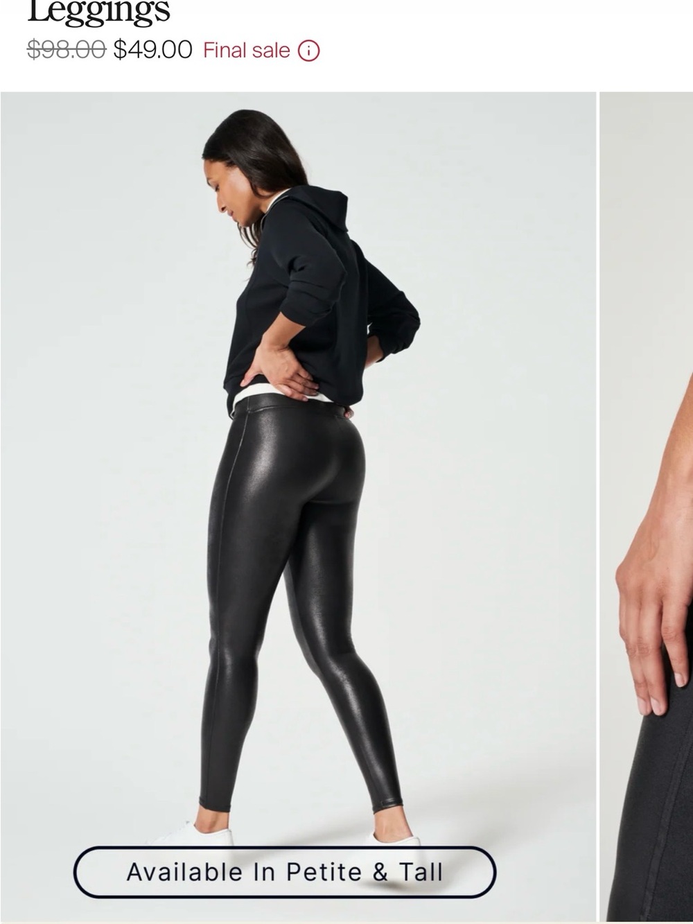 SPANX Black High-Rise Faux-Leather Leggings